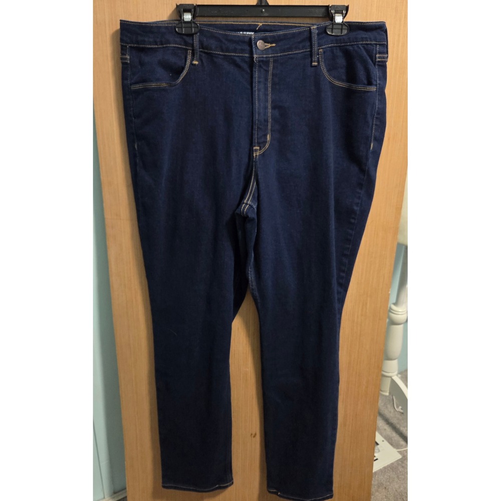 Old Navy Wow Straight Jeans Womens‎ 16 Dark Wash High Rise Denim Stretch